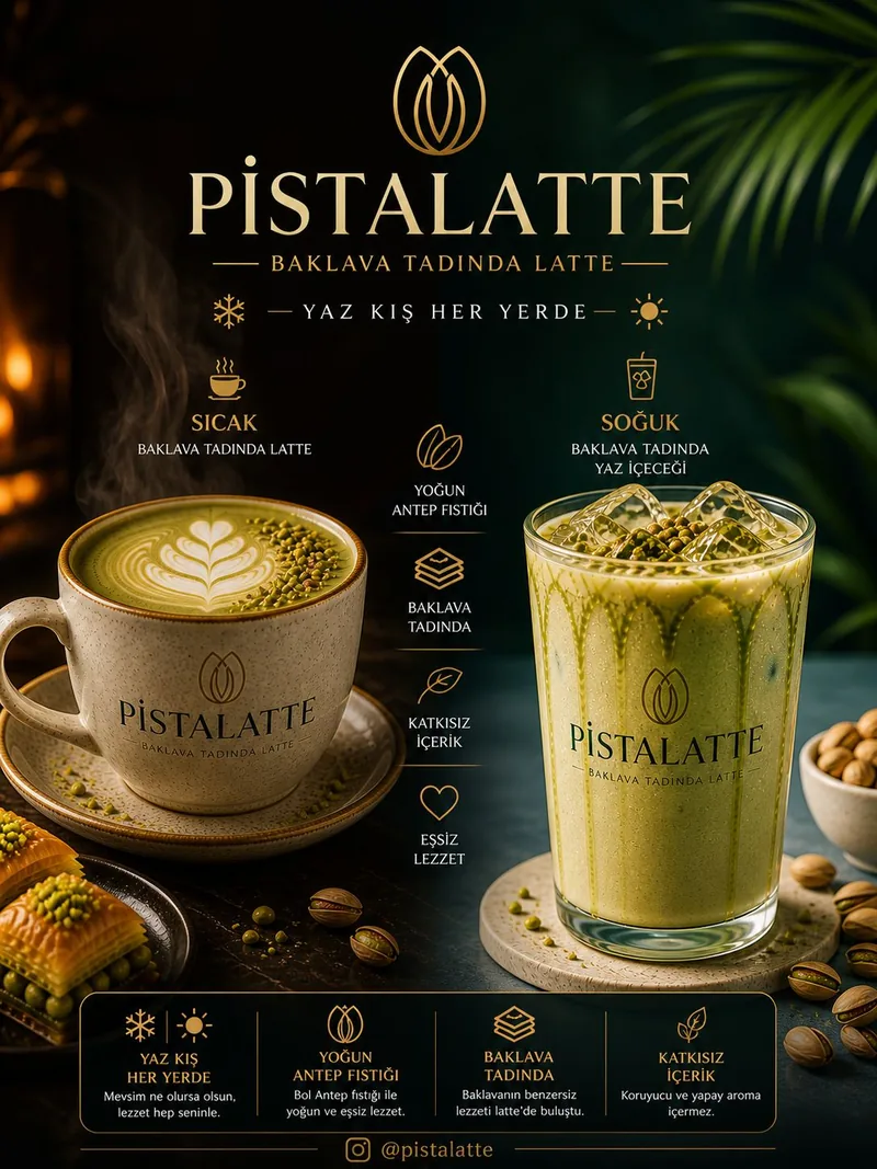 Pistalatte hot and iced