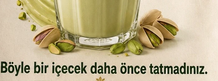Pistalatte fıstık sunum detayı