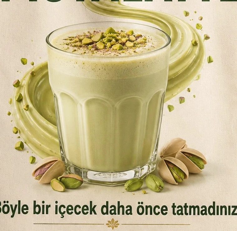 Sıcak Pistalatte sunumu